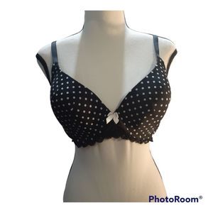 🎀 Adore Me NWT Bra 36D Black Pink Polka Dots